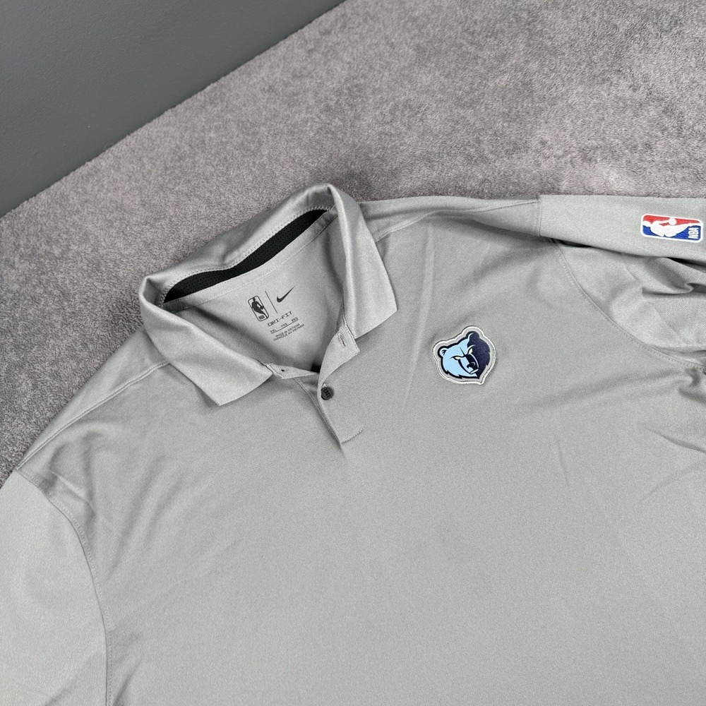 Memphis Grizzlies NBA Navy Polo Shirt Mens 2XL‎ XXL Team Logo Nike Dri Fit